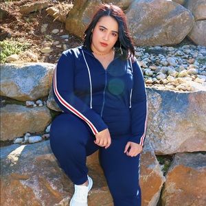 Stripe trim jumpsuit